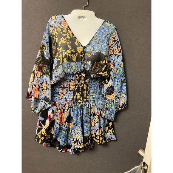 Zara Dresses & Skirts - Zara Women's Colorful Floral‎ Jumper S Cottagecore Preppy Chic Party Summer